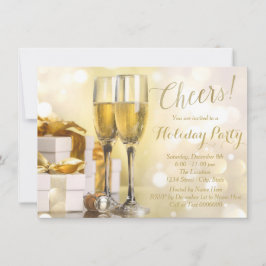 Elegante Gold Champagne Einladung