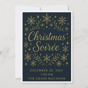 Elegante Gold Christmas Soirée Einladung