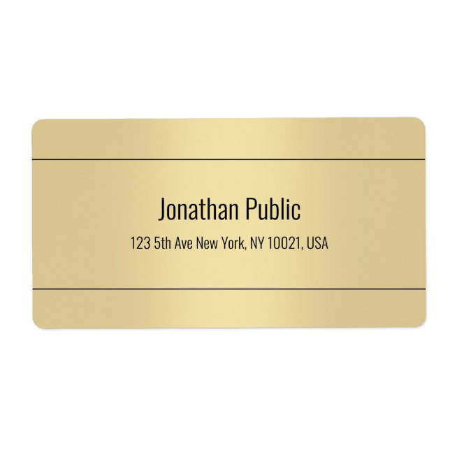 Elegante Gold Color Simple Design Template Shippin (Vorne)