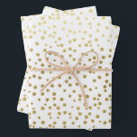 Elegante Gold Confetti Muster Wedding Geschenkpapier Set<br><div class="desc">Hochzeitsgeschenke in einem Imitat Gold Konfetti-Muster macht eine phantastische Präsentation. Ideal für Neuvermählte,  Brautpartys,  Polterabende,  neue Zuhause,  Verlobung-Duschen und vieles mehr.</div>