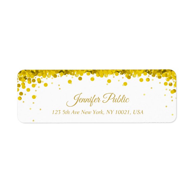 Elegante Gold Confetti Script Luxus Modernes Schli (Vorne)