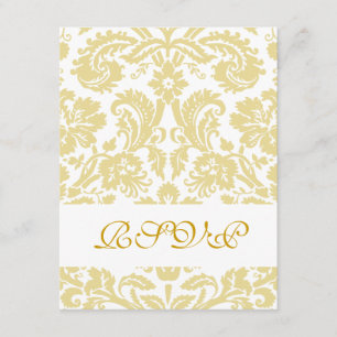 Elegante Gold Cream Damask - RSVP-Karte RSVP Karte