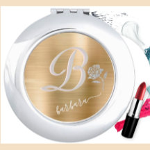 Elegante Gold Custom Monogram Name Glitzer Rose