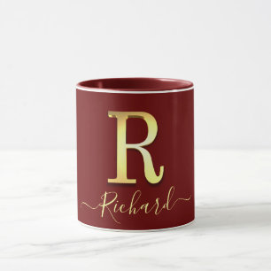Elegante Gold Custom Monogram R Name Tasse