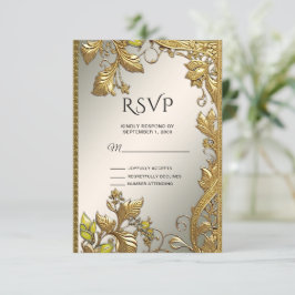 Elegante Gold Decorative, florierende RSVP-Karte RSVP Karte