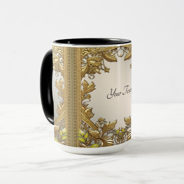 Elegante Gold Decorative Tasse (Vorderseite Links)