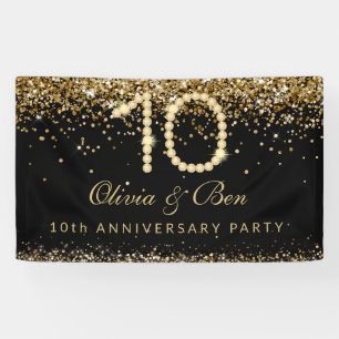 Elegante Gold-Diamant 10-Jahres-Jubiläumsfeier Banner