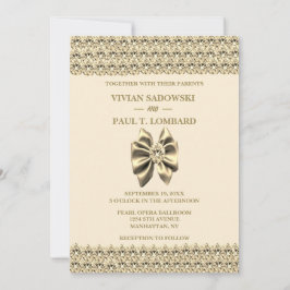 Elegante Gold Diamond Champagne Wedding Einladung