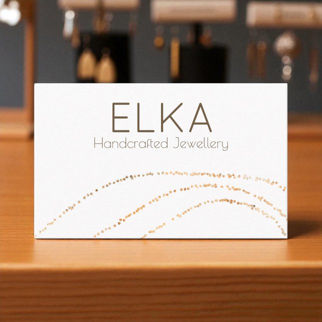 Elegante Gold Dots Designer Business Card Visitenkarte (Von Creator hochgeladen)