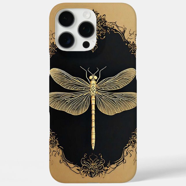 Elegante Gold Dragonfly-Illustration Case-Mate iPhone Hülle (Rückseite)