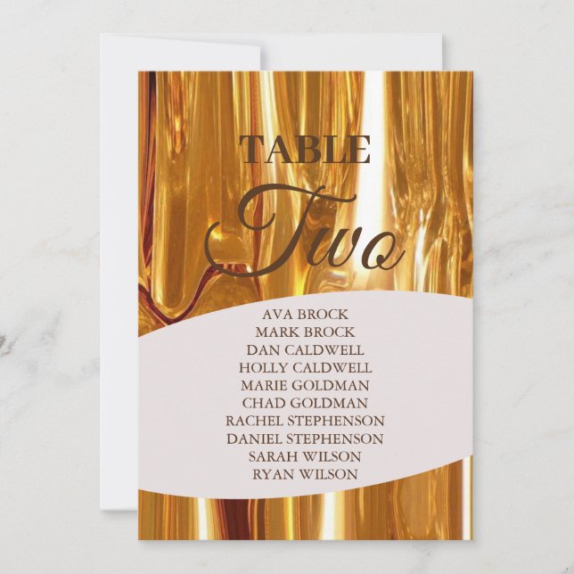 Elegante Gold Drippings Tabelle 2 Zwei Sitzkarten Einladung (Vorderseite)
