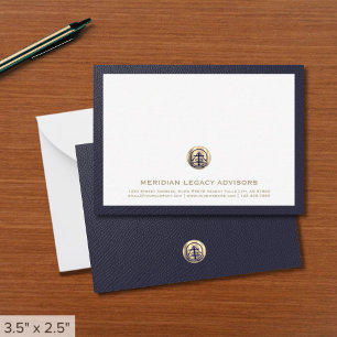 Elegante Gold Emblem Business Note Card Mitteilungskarte