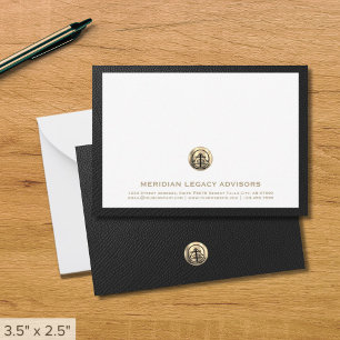 Elegante Gold Emblem Business Note Card Mitteilungskarte