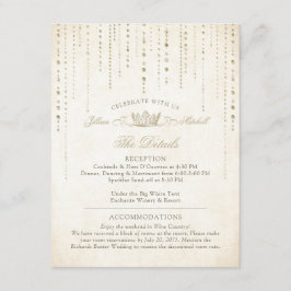 Elegante Gold Fairytale Crown Begleitkarte