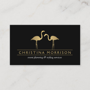 Elegante Gold Flamingos Event Planner Business Car Visitenkarte