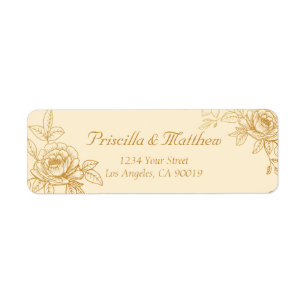 Elegante Gold Floral Address Labels