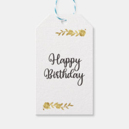 Elegante Gold Floral Geschenkmarke Geschenkanhänger