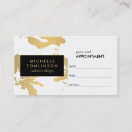 Elegante Gold Floral Muster Weiße Verabredung Kart Terminkarte