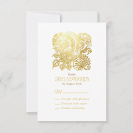 Elegante Gold Floral Response Card RSVP Karte