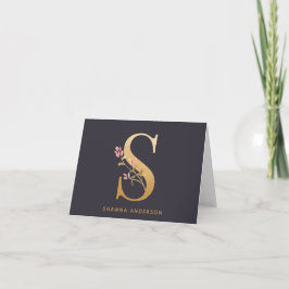 Elegante Gold Floral S Monogram Chic Personalisier