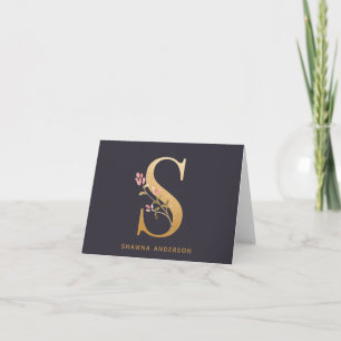 Elegante Gold Floral S Monogram Chic Personalisier