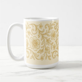 Elegante Gold Floral Tasse - Vintager botanischer