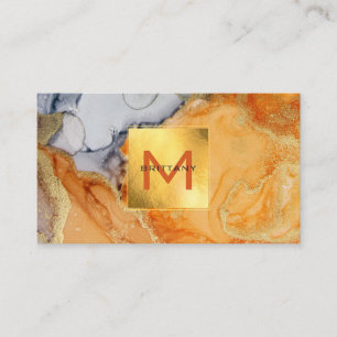 Elegante Gold Foil Amber Gray Custom DIY Visitenkarte