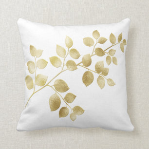 Elegante Gold Foil Blätter Kissen
