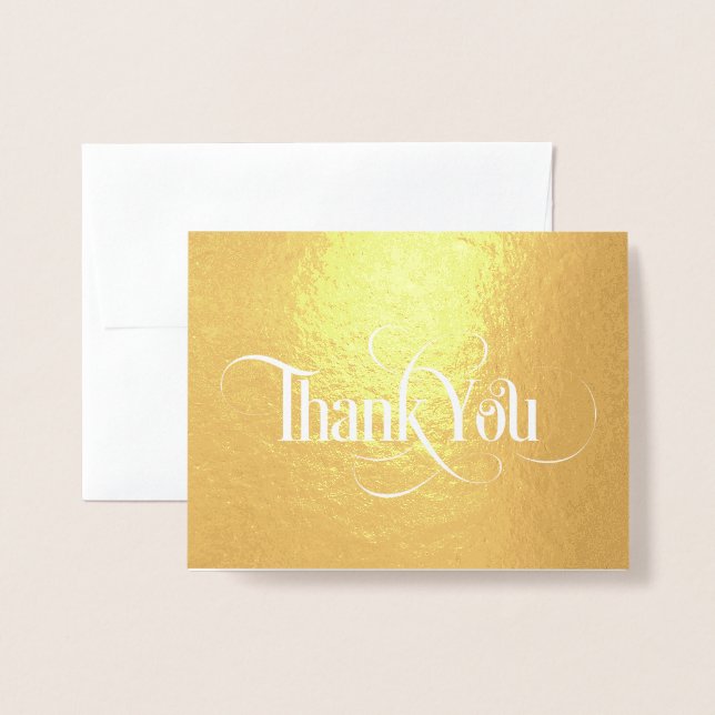 Elegante Gold Foil Danke Foil Card Folienkarte (Vorderseite mit Umschlag)