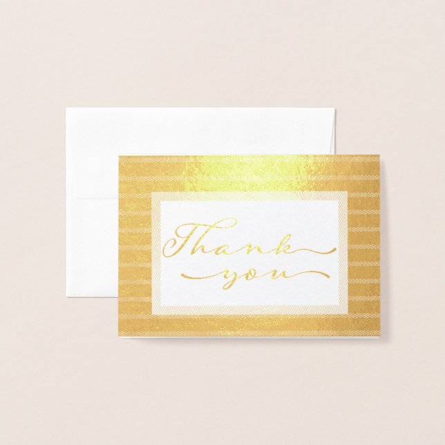 Elegante Gold Foil Dankeschön Card Folienkarte (Vorderseite mit Umschlag)