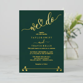 Elegante Gold Foil Emerald Wedding Folieneinladung