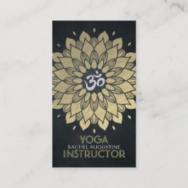 Elegante Gold Foil Floral Yoga Meditation Om Symbo Visitenkarte
