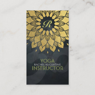 Elegante Gold Foil Floral Yoga Meditation Om Symbo Visitenkarte