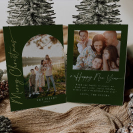 Elegante Gold Foil Foto Familienurlaub Card Folien Feiertagskarte