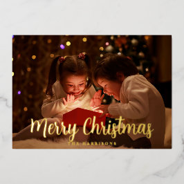 Elegante Gold Foil Frohe Weihnachtskarte Folien Feiertagskarte