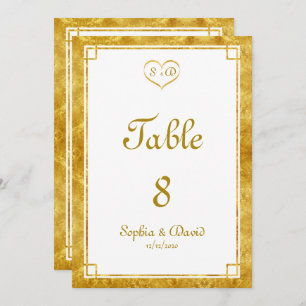 Elegante Gold Foil Heart Frame Wedding TISCHNUMMER