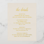 Elegante Gold Foil Ivory Hochzeitskarte Folie Einladungspostkarte<br><div class="desc">Goldfolie im klassischen Stil mit Hochzeitskarte,  die in einem einfachen Design mit dem Header in einem traditionellen Skript über einem Elfenbeinhintergrund dargestellt ist. Diese elegante Hochzeitskarte eignet sich hervorragend für eine feierliche Hochzeit.</div>