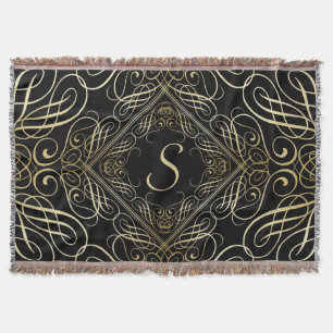 Elegante Gold Foil Look Skulptur Skript auf schwar Decke