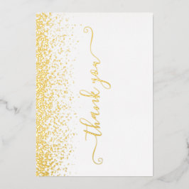Elegante Gold Foil Script Dankeschön Card Folieneinladung