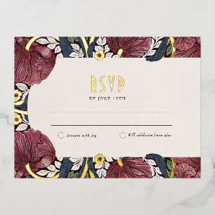 Elegante Gold Foil Wedding RSVP Card Folie Einladungspostkarte