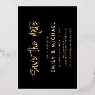 Elegante Gold Foil Wedding Save the Date Folieneinladung