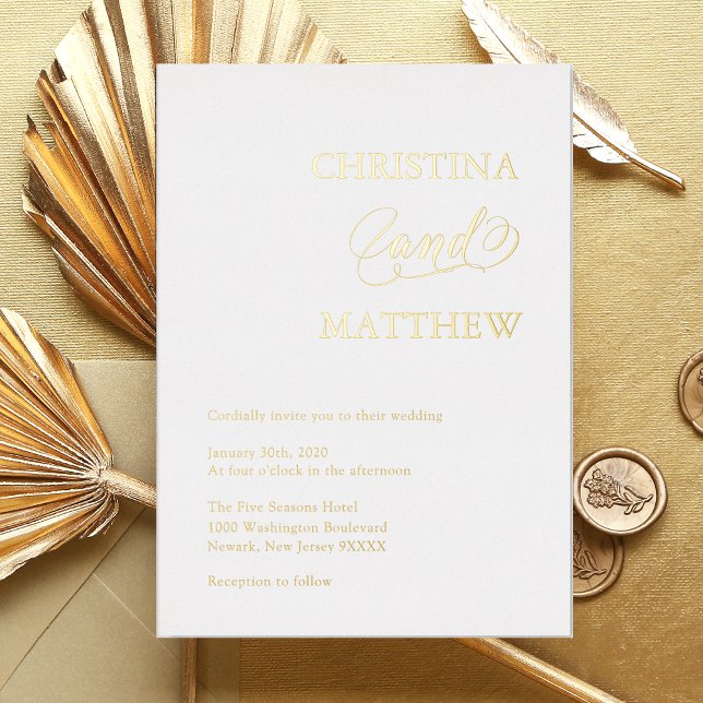 Elegante GOLD FOIL WEDING Einladung Foil Invitati (Von Creator hochgeladen)