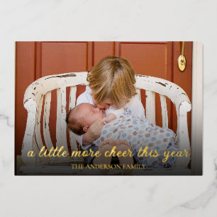 Elegante Gold Foil Weihnachten Neue Kinderankündig Folieneinladung