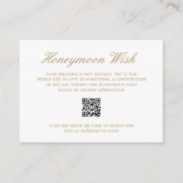 Elegante Gold Formal Flitterwochen QR Code Hochzei Begleitkarte