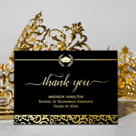 Elegante Gold Frame Abschluss Foil Card Folien Feiertagspostkarte