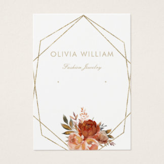Elegante Gold Frame Black Earring Display Card