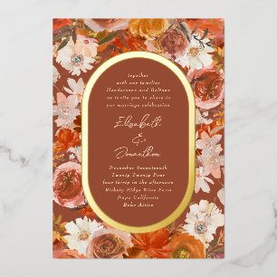 Elegante Gold Frame Boho Folieneinladung