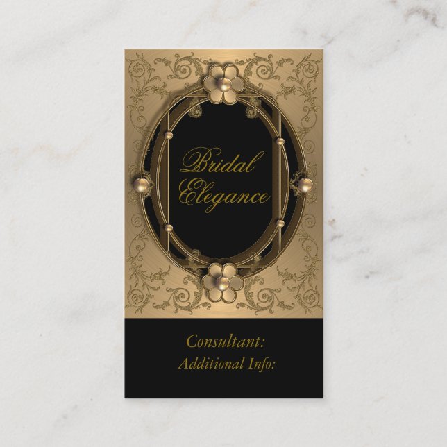 Elegante Gold Frame Business Card 2 Terminkarte (Vorderseite)