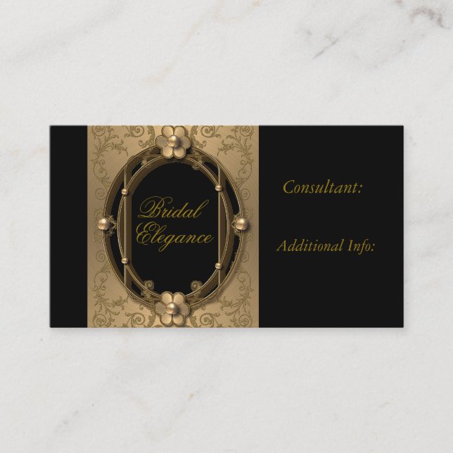 Elegante Gold Frame Business Card 3 Terminkarte (Vorderseite)