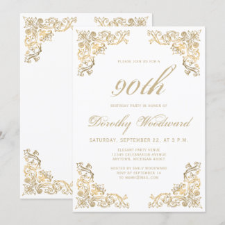 Elegante Gold Frame Geburtstagsparty Einladung